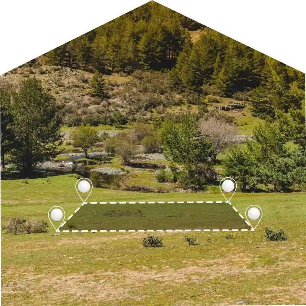 Locação no terreno para construir uma cabine primária de energia