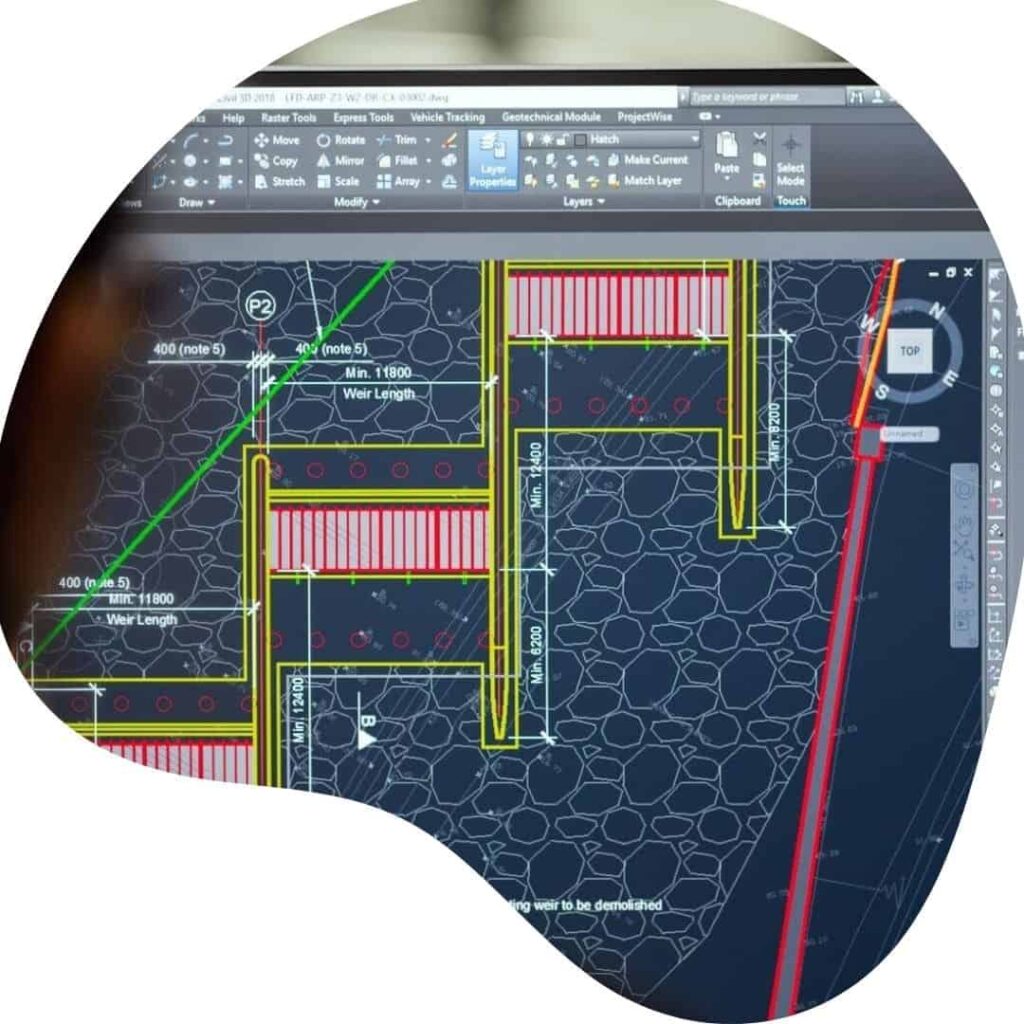 monitor ilustrando um projeto elétrico sendo realizado no cad.