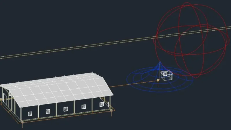 Projeto tridimensional de um sistema de aterramento e spda para proteção de um estabelecimento