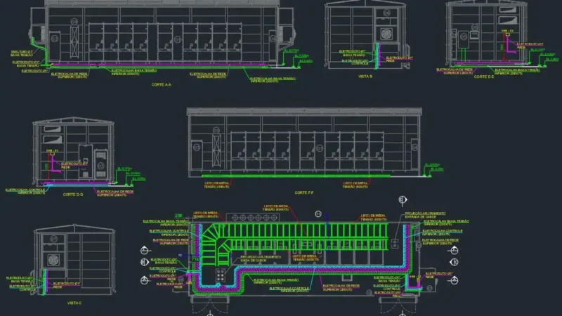 Projeto de rota de cabos de um eletrocentro