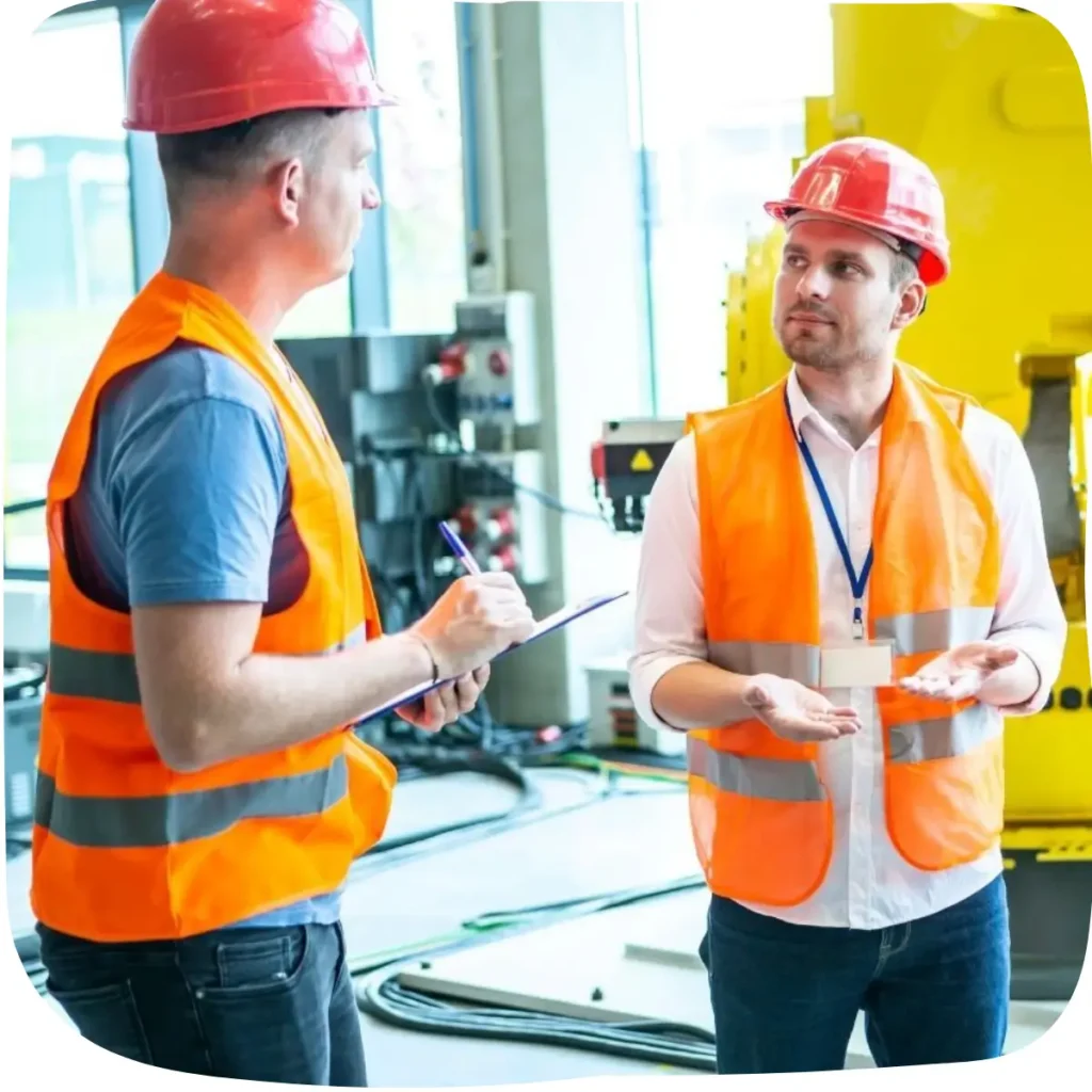 Eletricista analisando uma industria para elaboração de um laudo técnico.