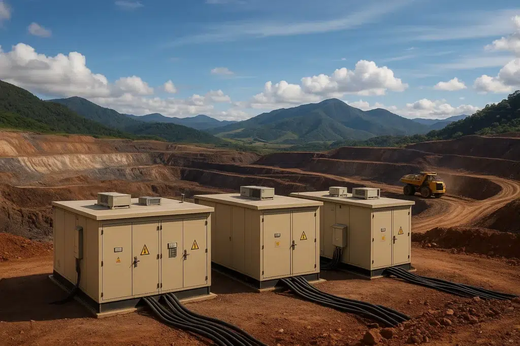 Imagem fictícia gerada por AI para representar eletrocentos para mineração