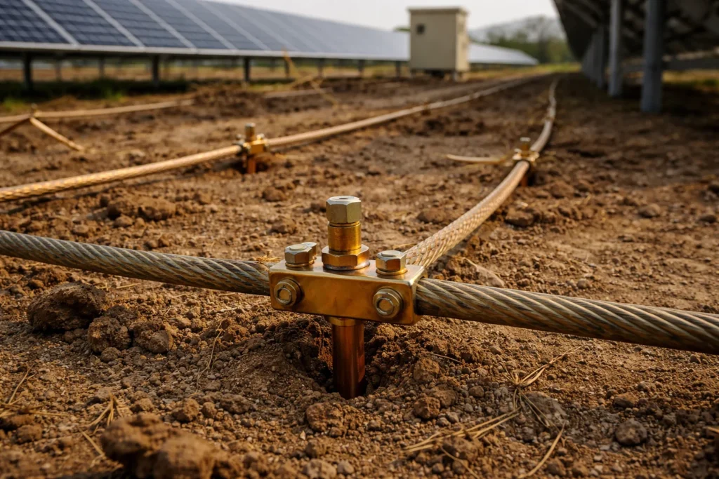 Como é um aterramento elétrico para usinas