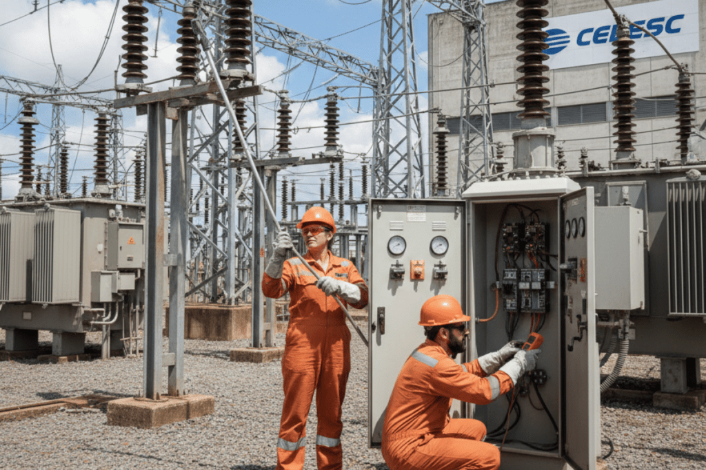 Como funciona uma subestação de alta tensão CELESC