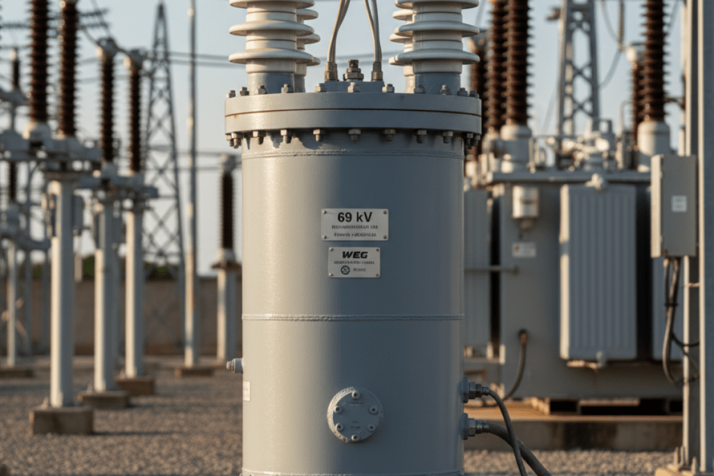 Detalhes de uma subestação de alta tensão no PR