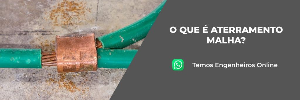 cabos de aterramento conectados com conector de cobre a pressão
