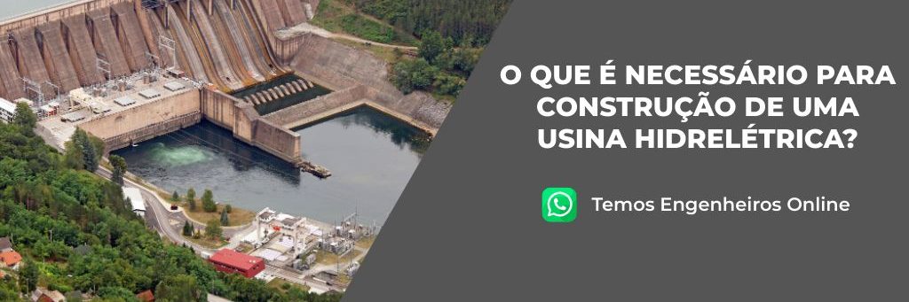 Planta de uma hidrelétrica para geração de energia elétrica.