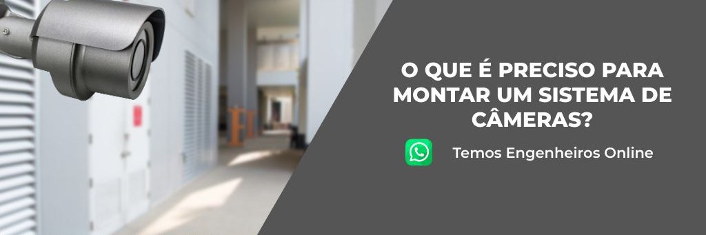 Câmeras de segurança para monitoramento de ambientes internos.